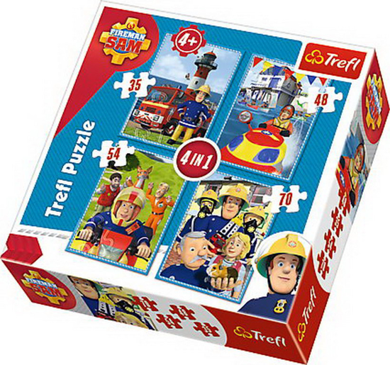 Poza cu PUZZLE TREFL 4IN1 ECHIPA LUI SAM