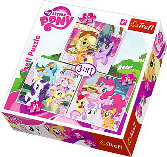 Poza cu PUZZLE TREFL 3IN1 MY LITTLE PONY