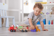 Poza cu CAMION COLORAT DIN LEMN CU ANIMALUTE 27CM