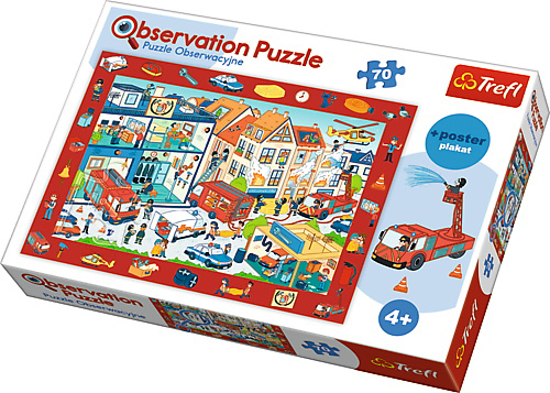 Poza cu PUZZLE TREFL 70 DE OBSERVATIE LA POMPIERI
