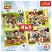 Poza cu PUZZLE TREFL 4IN1 EROII TOYSTORY4 IN ACTIUNE