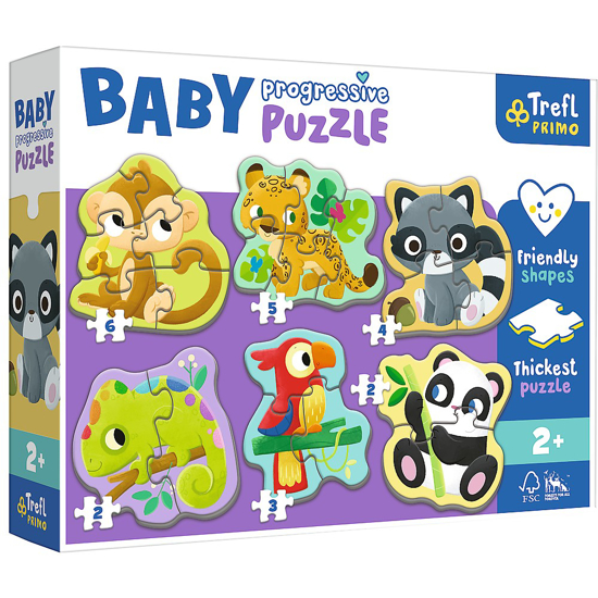 Poza cu PUZZLE TREFL PRIMO BABY PROGRESSIVE ANIMALELE EXOTICE