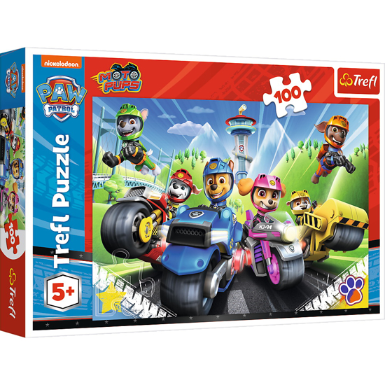 Poza cu PUZZLE TREFL 100 PIESE PATRULA CATELUSILOR CATELUSII PE MOTOCICLETE