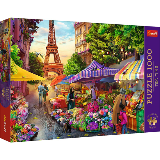 Poza cu PUZZLE TREFL 1000 PREMIUM PLUS TEA TIME PIATA DE FLORI