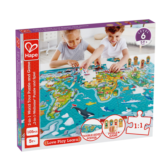 Poza cu HAPE PUZZLE 2-IN-1 TURUL LUMII