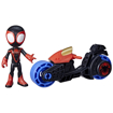 Poza cu SPIDEY PRIETENII EXTRAORDINARI SET MOTOCICLETA SI FIGURINA MILES MORALES SPIDER MAN 10CM