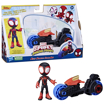 Poza cu SPIDEY PRIETENII EXTRAORDINARI SET MOTOCICLETA SI FIGURINA MILES MORALES SPIDER MAN 10CM
