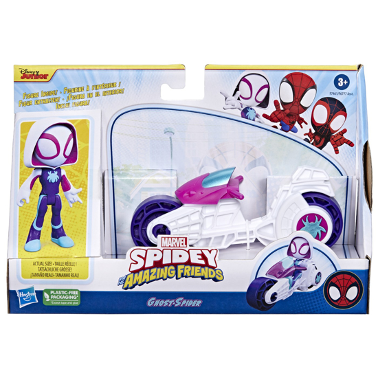 Poza cu SPIDEY PRIETENII EXTRAORDINARI SET MOTOCICLETA SI FIGURINA GHOST SPIDER 10CM