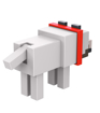 Poza cu MINECRAFT CRAFT A BLOCK FIGURINA TAMED WOLF 8CM