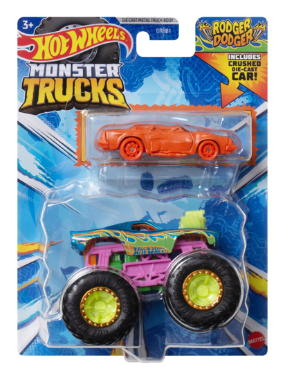Poza cu HOT WHEELS MONSTER TRUCK SI MASINUTA METALICA RODGER DODGER