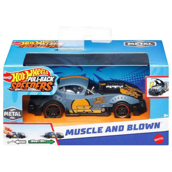 Poza cu HOT WHEELS MASINUTA METALICA CU SISTEM PULL BACK MUSCLE AND BLOWN SCARA 1:43