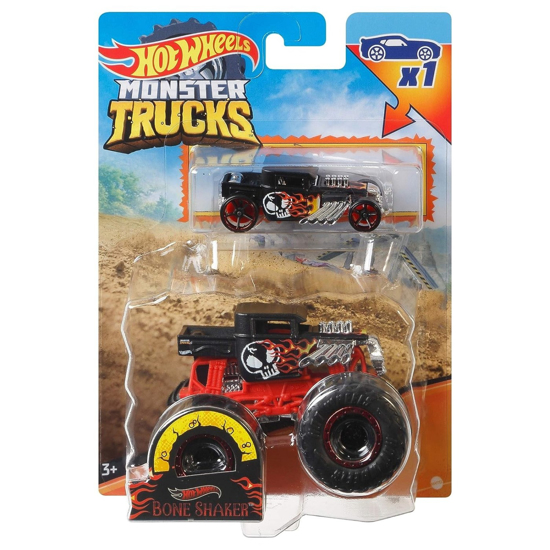 Poza cu HOT WHEELS MONSTER TRUCK SI MASINUTA METALICA BONE SHAKER