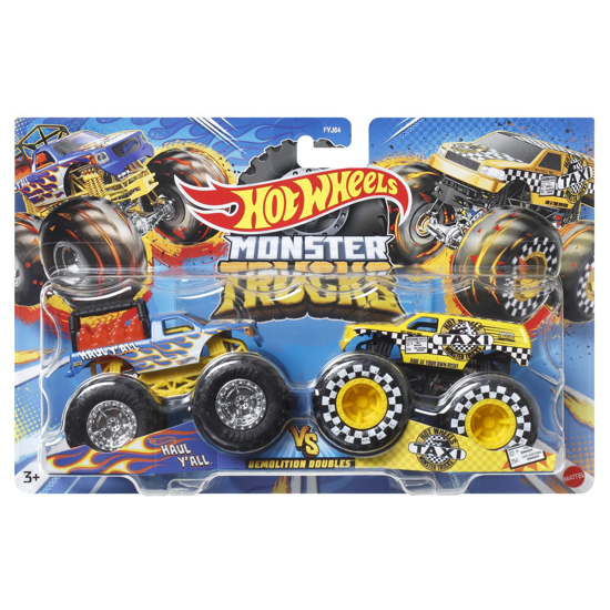 Poza cu HOT WHEELS MONSTER TRUCK SET 2 MASINI SCARA 1 LA 64 HAUL YALL SI TAXI