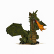 Poza cu PAPO FIGURINA DRAGON VERDE INARIPAT CU FLACARA
