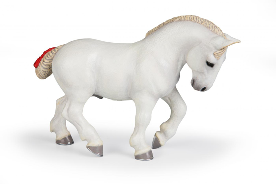 Poza cu PAPO FIGURINA PERCHERON ALB CAL DE POVARA