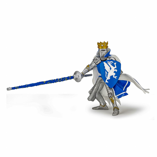 Poza cu PAPO FIGURINA REGE CU BLAZON DRAGON albastru