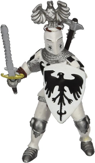 Poza cu PAPO FIGURINA CAVALER CU PENE ALB