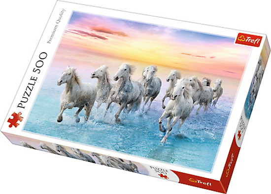 Poza cu PUZZLE TREFL 500 CAI ALBI GALOPAND