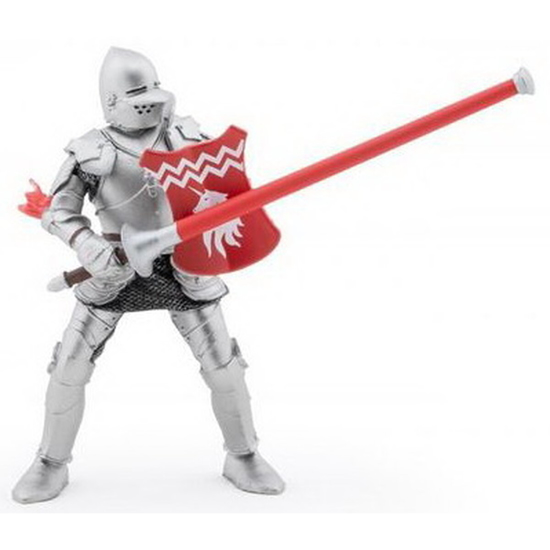Poza cu PAPO FIGURINA CAVALER CU SULITA SI SCUT ROSU