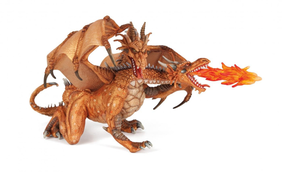 Poza cu PAPO FIGURINA DRAGON CU DOUA CAPETE AURIU