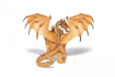 Poza cu PAPO FIGURINA DRAGON CU DOUA CAPETE AURIU