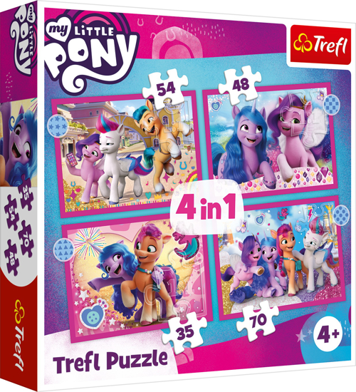 Poza cu PUZZLE TREFL 4IN1 MY LITTLE PONY - PONEII COLORATI