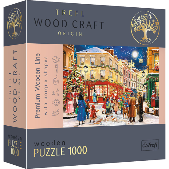 Poza cu PUZZLE TREFL DIN LEMN 1000 PIESE STRADA PREGATITA DE CRACIUN