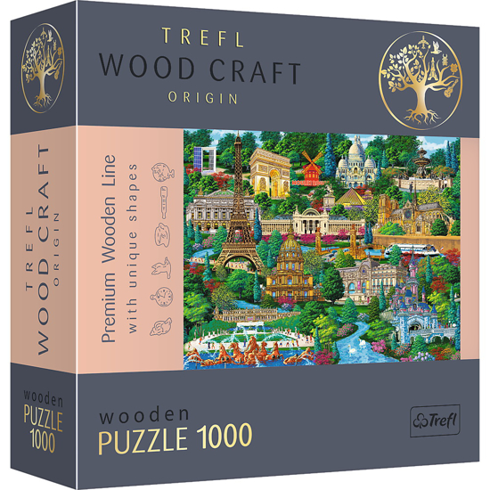 Poza cu PUZZLE TREFL DIN LEMN 1000 PIESE OBIECTIVE TURISTICE FAIMOASE DIN FRANTA