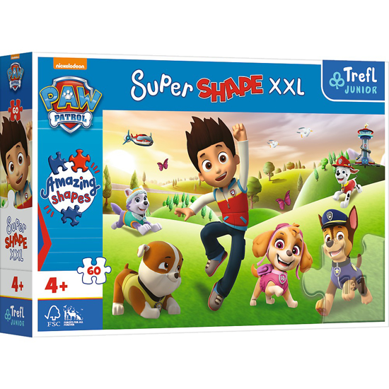 Poza cu PUZZLE TREFL PRIMO SUPER SHAPE XXL 60 PATRULA CATELUSILOR