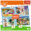 Poza cu PUZZLE TREFL 44 CATS 4IN1 ECHIPA PISICILOR
