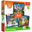 Poza cu PUZZLE TREFL 3IN1 44 CATS PISICILE DRAGALASE