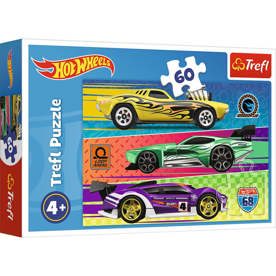 Poza cu PUZZLE TREFL 60 HOT WHEELS CURSA