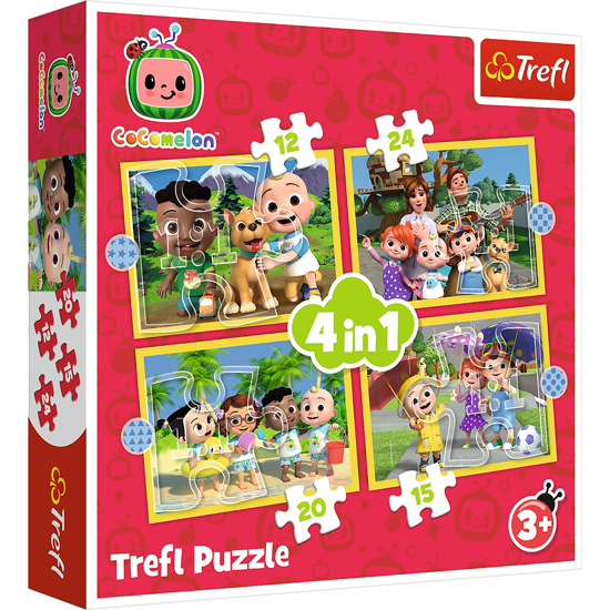 Poza cu PUZZLE TREFL 4IN1 COCOMELON PREZENTAREA FAMILIEI