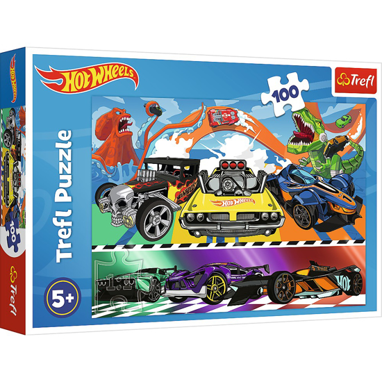 Poza cu PUZZLE TREFL 100 HOT WHEELS MASINILE DE CURSE