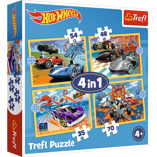 Poza cu PUZZLE TREFL 4IN1 HOT WHEELS VEHICULE