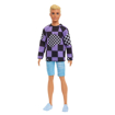 Poza cu BARBIE PAPUSA BAIAT FASHIONISTAS BLOND CU BLUZA CU IMPRIMEU GEOMETRIC