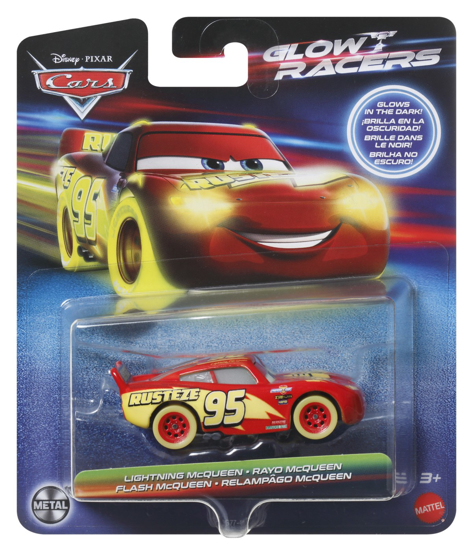 Poza cu CARS GLOW RACERS MASINUTA METALICA FULGER MCQUEEN 1:55