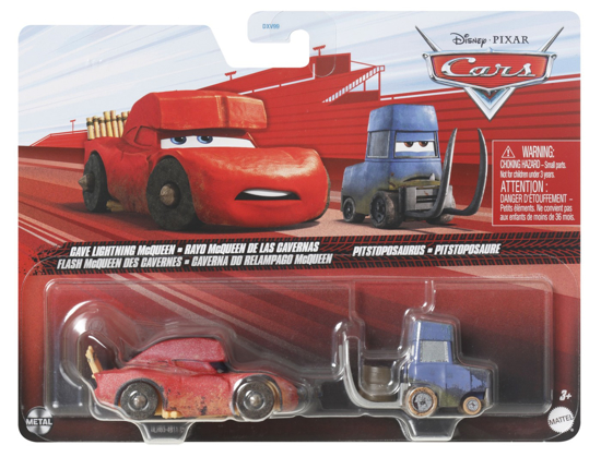 Poza cu CARS3 SET 2 MASINUTE METALICE CAVE FULGER MCQUEEN SI PITSTOPOSAURUS