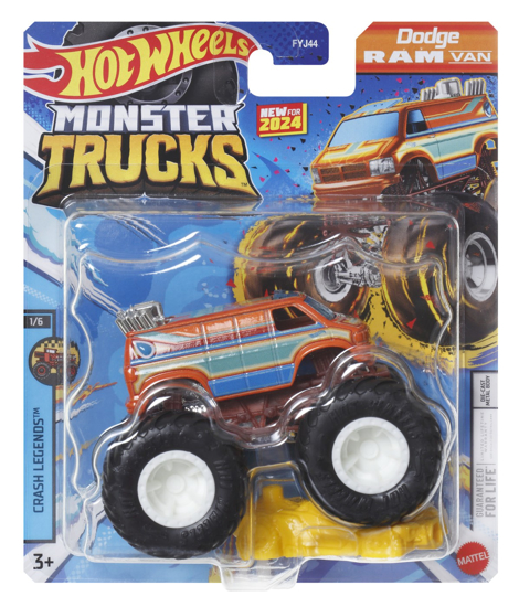 Poza cu HOT WHEELS MONSTER TRUCK MASINUTA DODGE RAM VAN SCARA 1:64