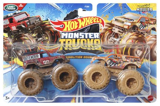 Poza cu HOT WHEELS MONSTER TRUCK SET 2 MASINI SCARA 1 LA 64 LAND ROVER SI TOWN HAULER