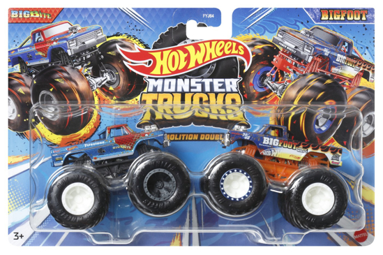Poza cu HOT WHEELS MONSTER TRUCK SET 2 MASINI SCARA 1 LA 64 BIGBITE SI BIGFOOT
