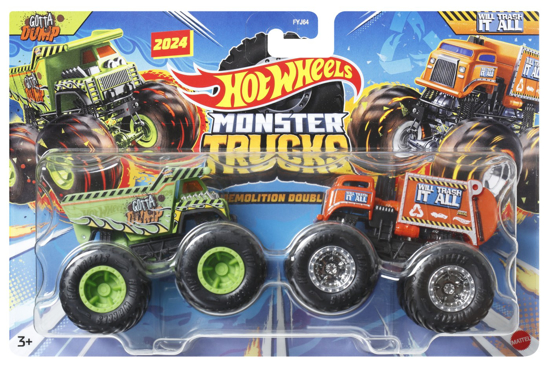 Poza cu HOT WHEELS MONSTER TRUCK SET 2 MASINI SCARA 1 LA 64 GOTTA DUMP SI WILL TRASH IT ALL