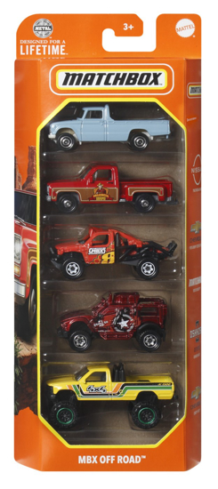 Poza cu MATCHBOX SET 5 MASINUTE METALICE MBX OFF ROAD SCARA 1:64