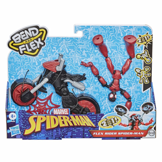 Poza cu SPIDERMAN FIGURINA FLEXIBILA CU MOTOCICLETA