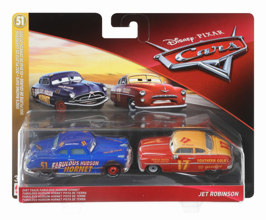 Poza cu CARS 3 PERSONAJ DIE CAST PACHET 2 MASINI HUDSON HORNET SI JET ROBINSON